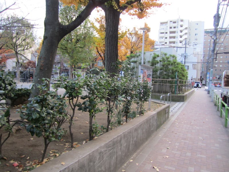 竹町公園の広い一方通行